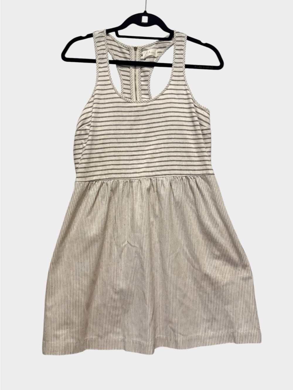 Lou & Grey - Striped Sleeveless Scoop Neck Dress. Size 6. Linen blend